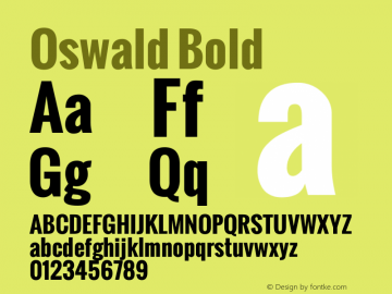 Oswald Bold Version 1.000 Font Sample