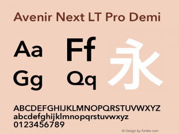 AvenirNextLTPro-Demi Version 1.100;PS 001.001;hotconv 1.0.38 Font Sample