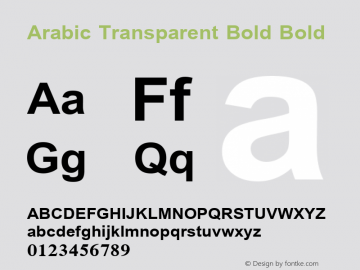Arabic Transparent Bold Bold Glyph Systems 5-April-96图片样张