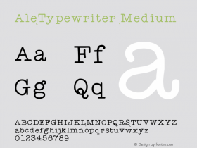 AleTypewriter Medium Version 001.000 Font Sample