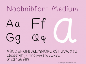 Noobnibfont Version 001.000 Font Sample