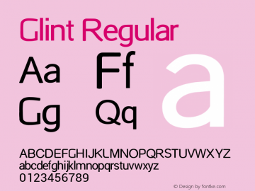 Glint Version 5.02 Font Sample