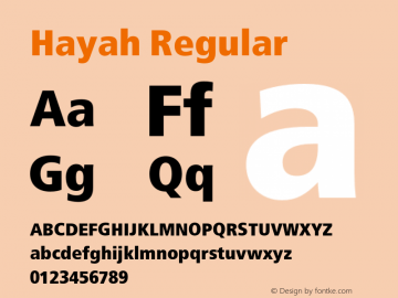 Hayah Version 1.001 2010 Font Sample