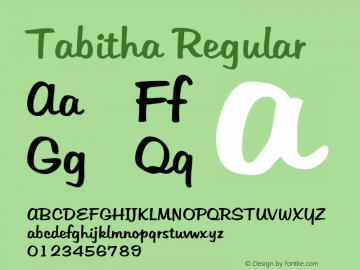 Tabitha Macromedia Fontographer 4.1 5/6/96 Font Sample