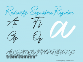 Radiantly Signature Version ;Fontself Maker Font Sample