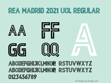 Rea Madrid 2021 UCL Version 1.00;August 2, 2020;FontCreator 12.0.0.2563 64-bit Font Sample