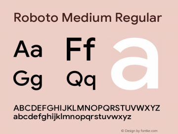 Roboto Medium Version 2.004;March 6, 2020;FontCreator 12.0.0.2547 64-bit Font Sample
