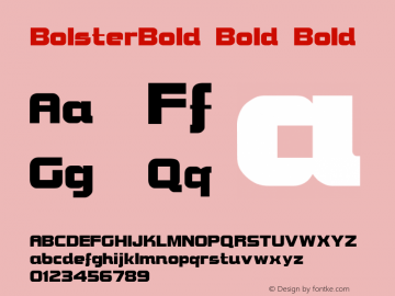 BolsterBold Bold Bold Altsys Fontographer 3.5  2/8/93 Font Sample