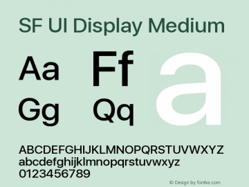 SFUIDisplay-Medium 11.0d33e2--BETA Font Sample