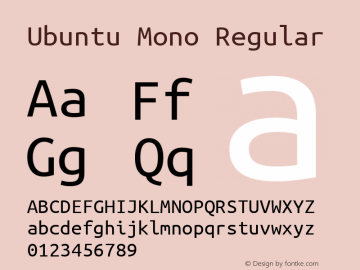Ubuntu Mono Version 0.80 Font Sample