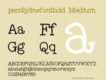 pemilylinefontbold Version 001.000 Font Sample