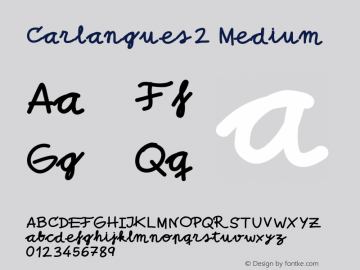 Carlangues2 Medium Version 001.000 Font Sample