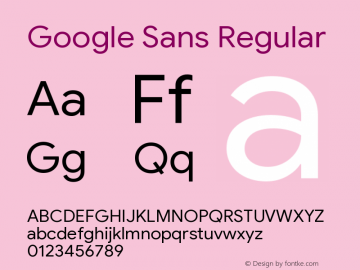 Google Sans Regular Version 1.023 Font Sample