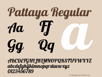 Pattaya-Regular Version 2.000 Font Sample