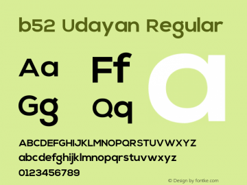 b52 Udayan Version 1.00;January 22, 2021;FontCreator 13.0.0.2683 64-bit Font Sample