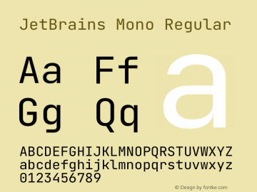 JetBrains Mono Regular Version 2.211图片样张