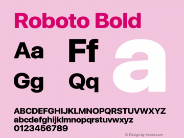Roboto Bold Version 1.00;June 21, 2019;FontCreator 11.5.0.2430 64-bit Font Sample
