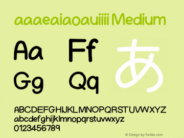 aaaeaiaoauiiii Version 001.000 Font Sample