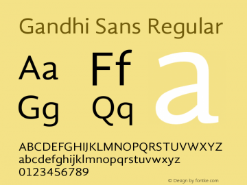 GandhiSans-Regular Version 1.001 Font Sample
