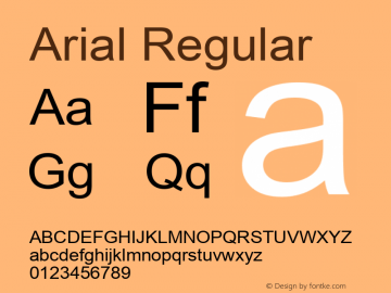 Arial Version 2.98 Font Sample