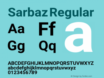 Sarbaz Version 2.00;May 23, 2019;FontCreator 11.5.0.2430 32-bit Font Sample