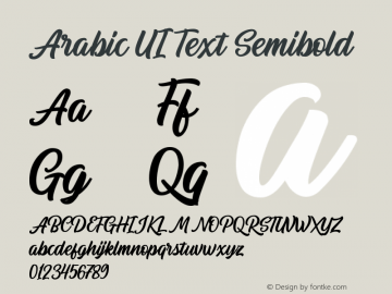 Arabic UI Text Semibold Version 2.00 October 7, 2017图片样张