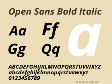 Open Sans Bold Italic Version 1.10图片样张