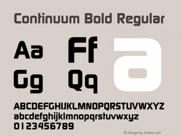 Continuum Bold Macromedia Fontographer 4.1 5/6/96 Font Sample