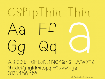 CSPipThin Version 001.000 Font Sample