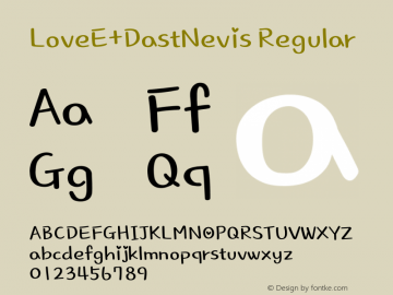 LoveE+DastNevis Version 1.00;January 11, 2021;FontCreator 13.0.0.2683 64-bit图片样张