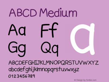ABCD Version 001.000 Font Sample