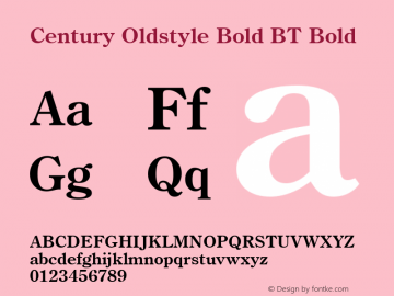 Century Oldstyle Bold BT Bold mfgpctt-v1.52 Tuesday, January 26, 1993 8:43:28 am (EST) Font Sample
