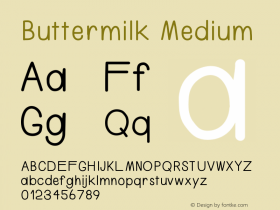 Buttermilk Version 001.000 Font Sample