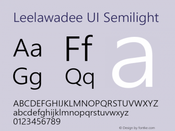 Leelawadee UI Semilight Version 5.05 Font Sample