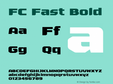 FC Fast Bold Non-commercial use only, please contact FONTCRAFTSTUDIO.COM for any commercial use. Version 1.01 2021 by Fontcraft: Jutipong Poosumas Font Sample