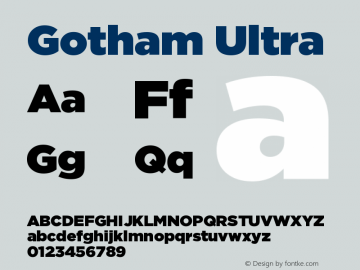 Gotham-Ultra Version 1.200 Font Sample