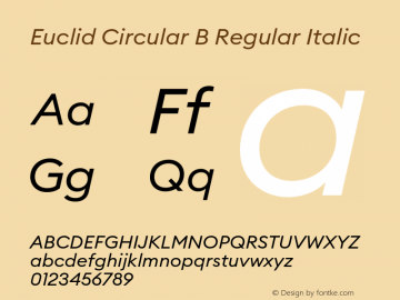 Euclid Circular B Regular Italic Version 3.001图片样张