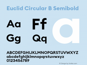 Euclid Circular B Semibold Version 3.001 Font Sample