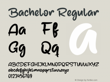 Bachelor Version 1.003;Fontself Maker 3.5.4 Font Sample