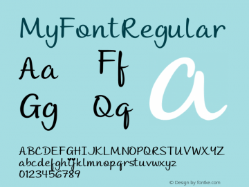 My Font Regular Version 0.001 Font Sample