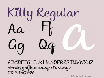 MyanmarKitty Version 1.0 Font Sample