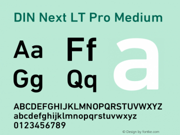 DIN Next LT Pro Medium Version 1.40 Font Sample