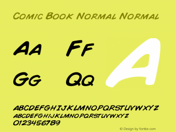 Comic Book Normal Normal Macromedia Fontographer 4.1 8/3/00 Font Sample