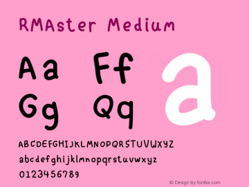 RMAster Version 001.000 Font Sample