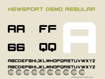 Newsport Demo Version 1.003;Fontself Maker 3.5.4 Font Sample