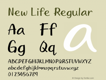 New Life Version 1.00 Font Sample