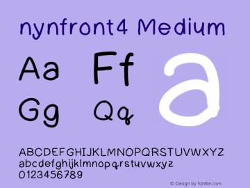 nynfront4 Version 001.000 Font Sample
