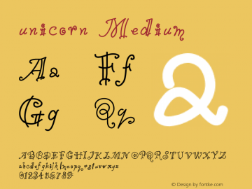 unicorn Version 001.000 Font Sample