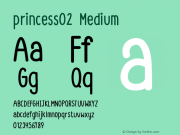 princess02 Version 001.000 Font Sample