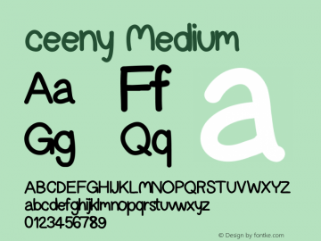 ceeny Version 001.000 Font Sample